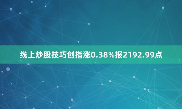 线上炒股技巧创指涨0.38%报2192.99点